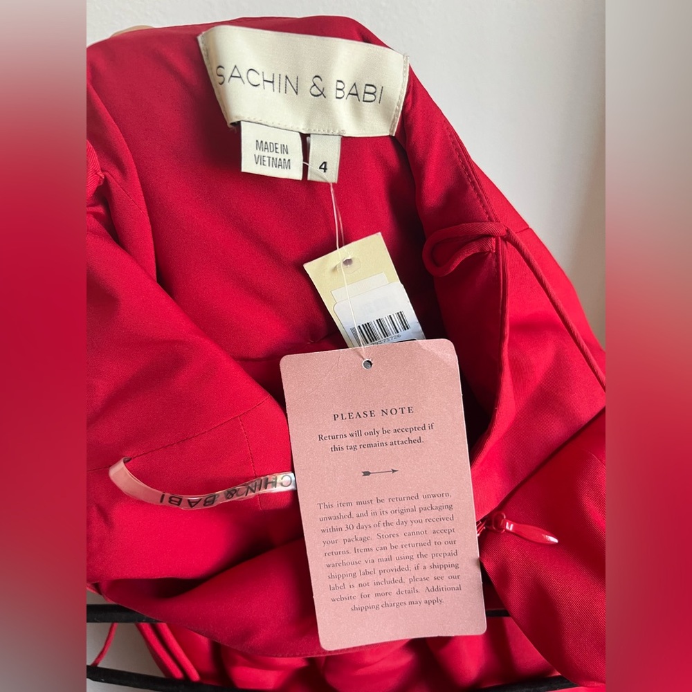 Sachin + Babi Red Bow-Back Evening Gown - Picture 8 of 16